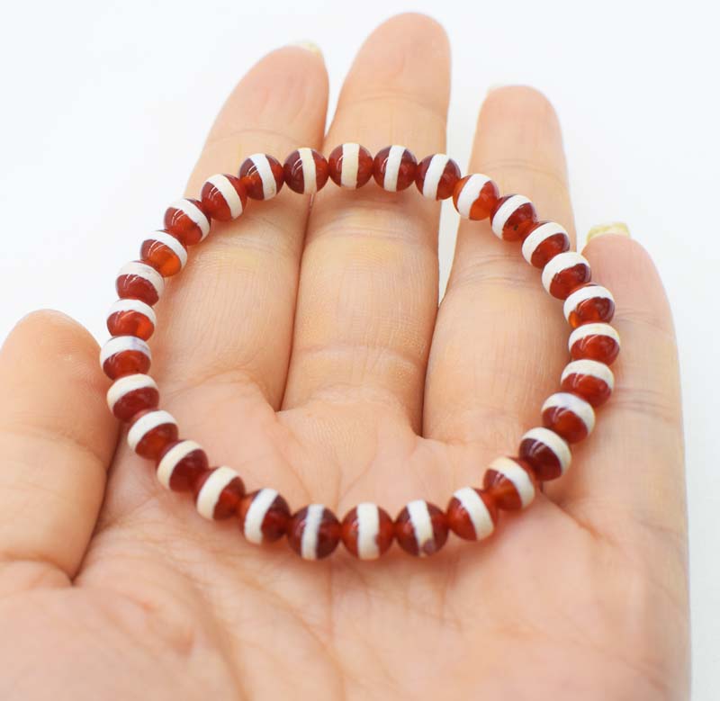 AA red line agate 6mm bracelet 7.5inch   beads nature