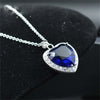 AAA 100% 925 Silver Necklace Valentine's Day Romantic Titanic Heart Pendant Necklace Heart of the Ocean collier