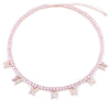 AAA CZ butterfly choker charm necklace  silver color pink 4mm hip hop 1 row tennis chain rapper rock women adjustable jewelry