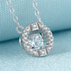 AAA Crystal Necklace 925 Silver Women's Round Pendant Necklace Female Fine Jewelry