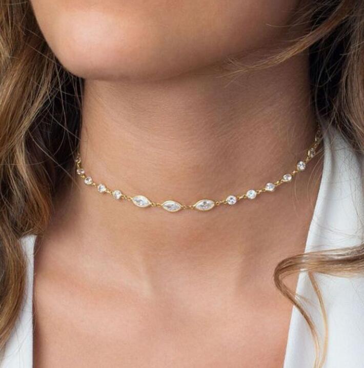 AAA Fashion eye CZ Pendant Sexy Fine Thin Necklace Jewelry For Women simple necklace Multi layer necklace 925 sterling silver