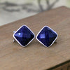 AAA Natural Agate Women's Earrings 100% 925 Sterling Silver Stud Earrings For Women Fashion Jewelry Simple Trendy Geometric SE24