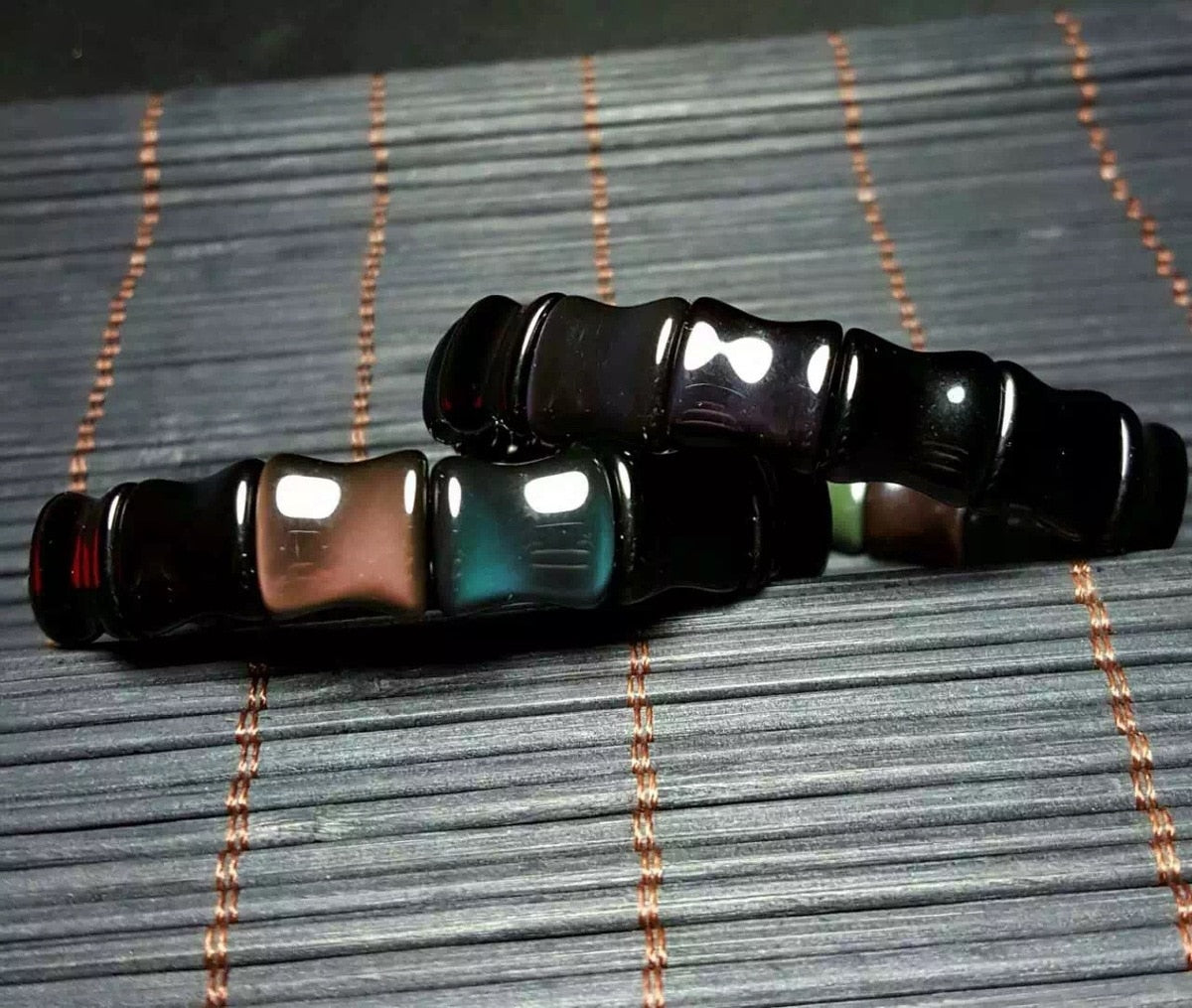 AAA Natural Obsidian Stone Rainbow Eye Black Dianthus Bracelet Lucky Brave Troops Charms Women And Men Jewelry