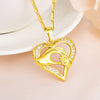 AAAA Fashion Mother's D Gift Heart-shaped 24k Gold Palm Pendant Necklace Crystal Women Jewelry Party Wedding Jewelry