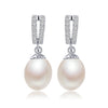 AAAA High quality 100% Natural pearl long drop earrings 2020 Hot selling 925 sterling silver zircon jewelry for women 5 colors