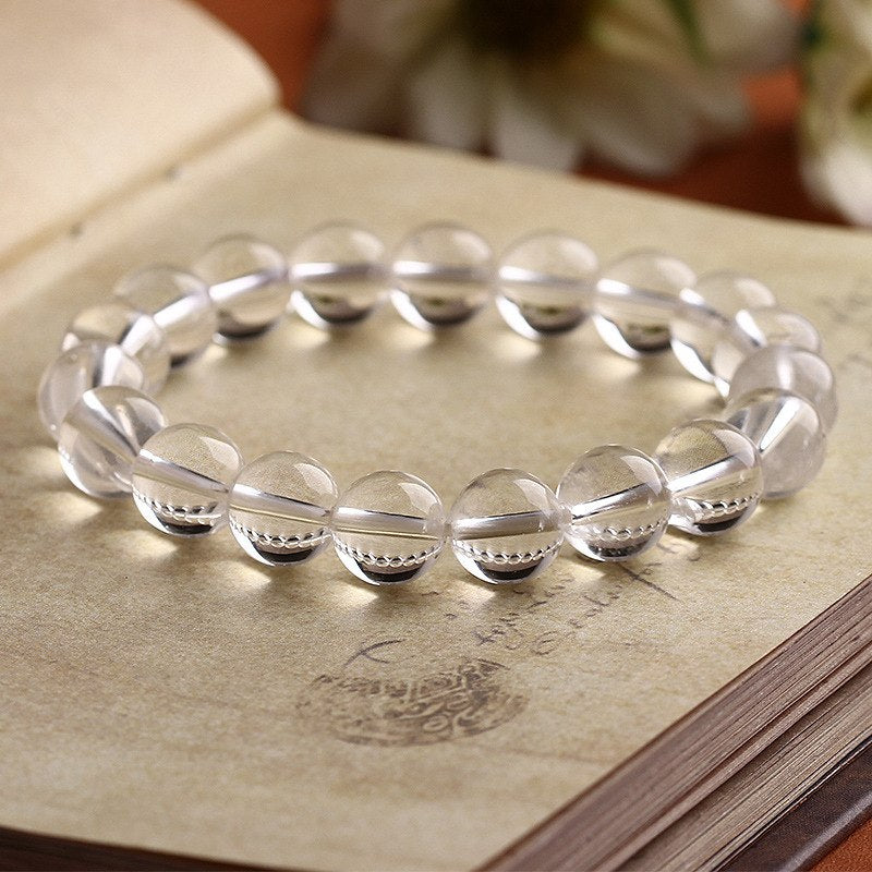 AAAA Natural Crystal White Quartz Crystal Bracelet Men And Women Jewelry Gift 10mm