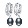 AAAA Top Quality 100% Natural Pearl Drop Earrings For Women Fashion Elegant Party Zircon 925 Sterling Silver Jewelry