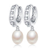 AAAA Top Quality 100% Natural Pearl Drop Earrings For Women Fashion Elegant Party Zircon 925 Sterling Silver Jewelry