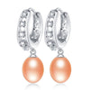 AAAA Top Quality 100% Natural Pearl Drop Earrings For Women Fashion Elegant Party Zircon 925 Sterling Silver Jewelry