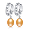 AAAA Top Quality 100% Natural Pearl Drop Earrings For Women Fashion Elegant Party Zircon 925 Sterling Silver Jewelry