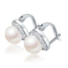 AAAA Top Quality 100% Natural Pearl Stud Earrings For Women Fashion Elegant Party Zircon 925 Sterling Silver Jewelry