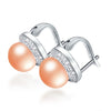 AAAA Top Quality 100% Natural Pearl Stud Earrings For Women Fashion Elegant Party Zircon 925 Sterling Silver Jewelry