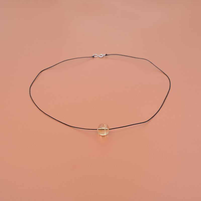 Chakra Stones Natural Citrine Black Rope Chain Necklaces Yellow Creastly Crystal Quartz Gem Fine Jewelry Women #l004n