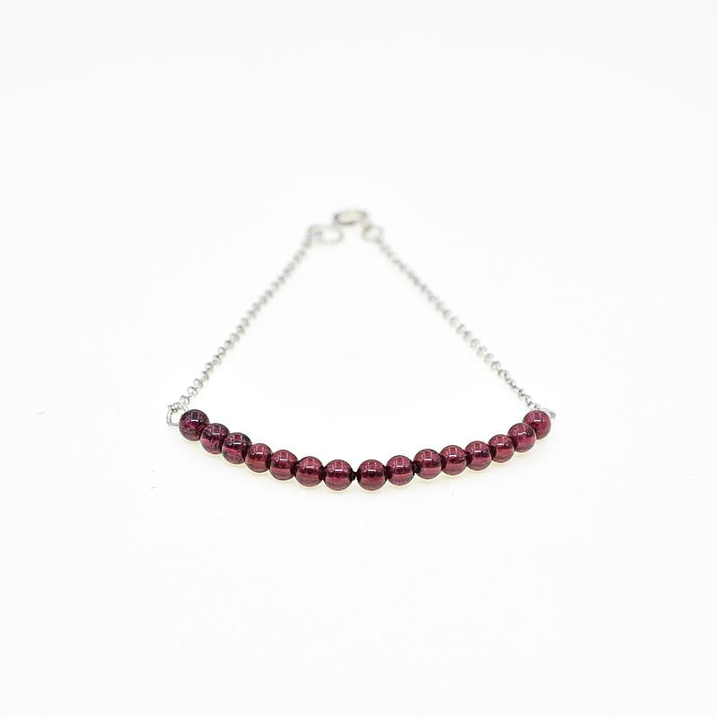 January Birthstone Link Bracelets 925 Silver Chain Star Charms Natural Garnet Crystal Quartz Fine Jewelry Women #o018b