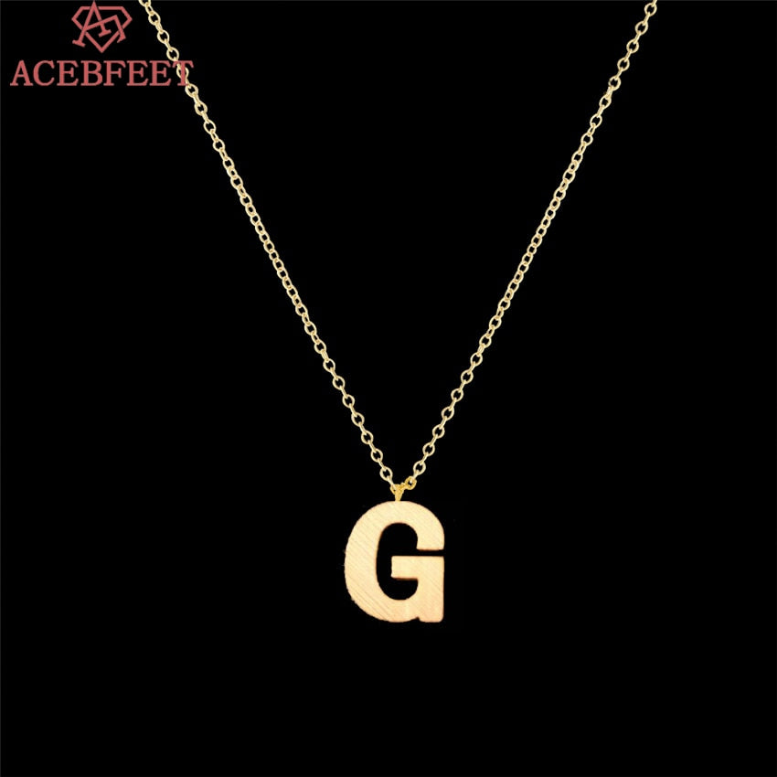 Gold Silver Color Fine Quality Letter alphabet G H I J K L Charm Necklace Pendant For Women Friends Jewelry