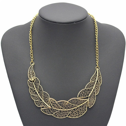 Jewelry   Vintage Leaf Pednats Statement Necklace For Woman 2015 New design collar necklaces & pendants Sale 083