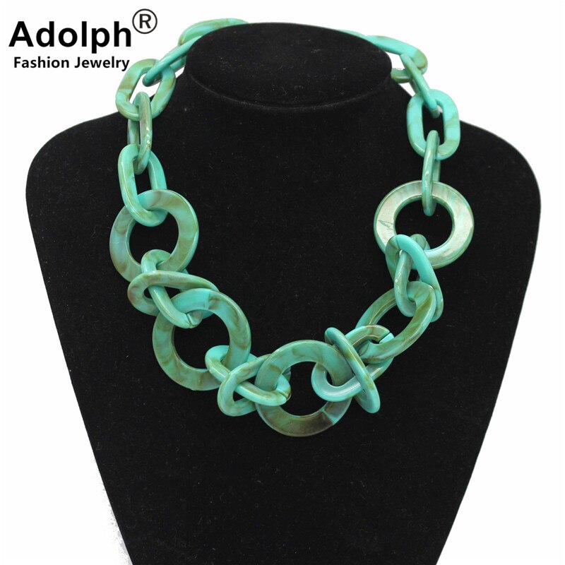 ADOLPH Star Jewelry Acetic acid sheet Circle Choker Necklace Women  Punk Big Boho Statement Accessories Femme Chain Necklaces
