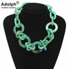 ADOLPH Star Jewelry Acetic acid sheet Circle Choker Necklace Women  Punk Big Boho Statement Accessories Femme Chain Necklaces