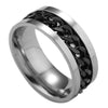 Fashion Men's Stainless Steel Black Ring Chain Spinner Silver Gold Color Rings Wedding Women Jewelry Free shipping.