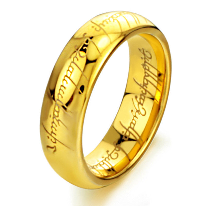 MensThe Lord of Stainless Steel Ring Engagement Cocktail Parents Gold Silver Black Color Hobbit Rings Titanium Jewelry.
