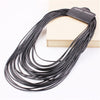 AE-CANFLY Multilayer Necklace Rope Choker Bib Statement Long Necklace for Women 1L5002