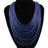 AE-CANFLY Multilayer Necklace Rope Choker Bib Statement Long Necklace for Women 1L5002