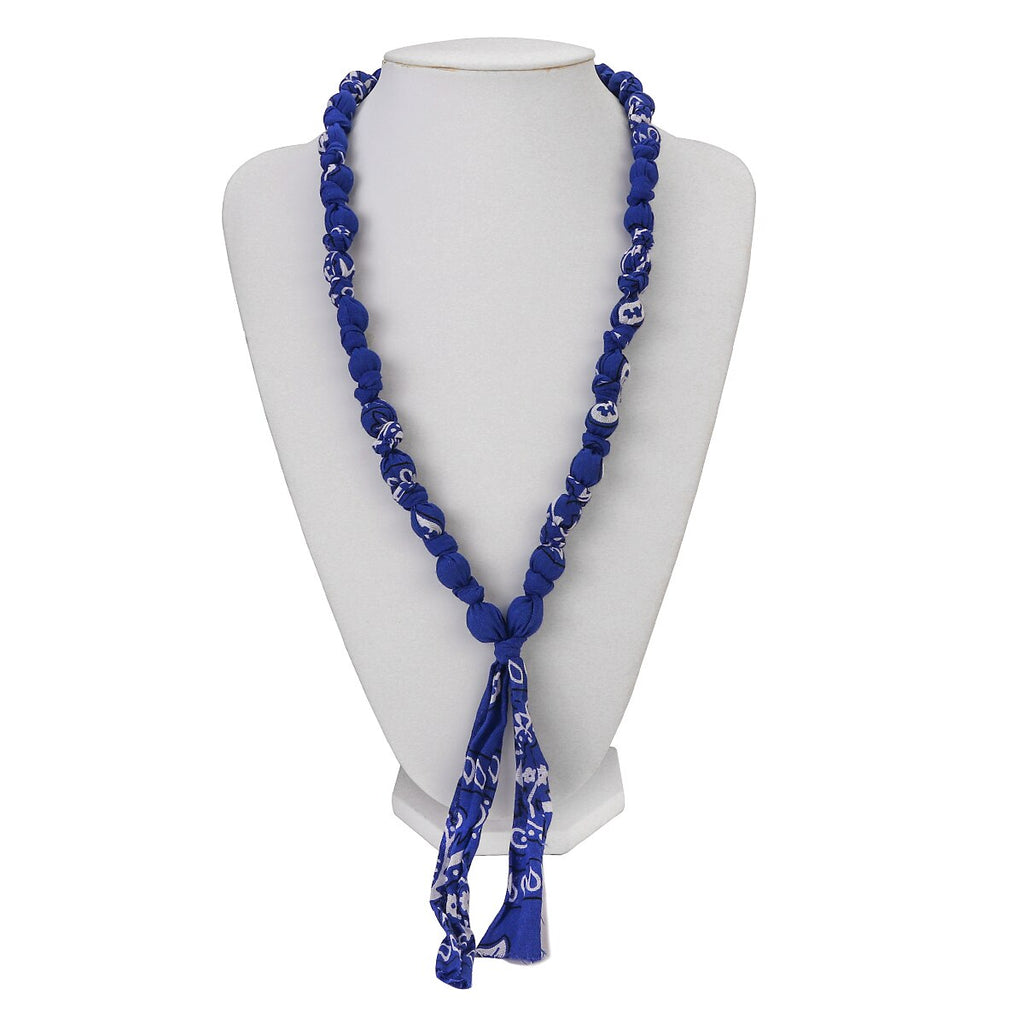 AENSOA Colorful Printing Bohemia Fabric Acrylic Beaded Bandana Necklaces Handmade Retro Ethnic Long Necklace Jewelry Gifts