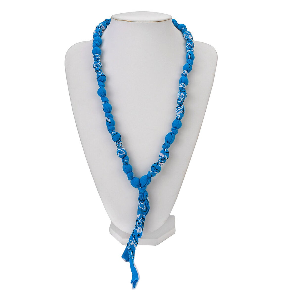 AENSOA Colorful Printing Bohemia Fabric Acrylic Beaded Bandana Necklaces Handmade Retro Ethnic Long Necklace Jewelry Gifts