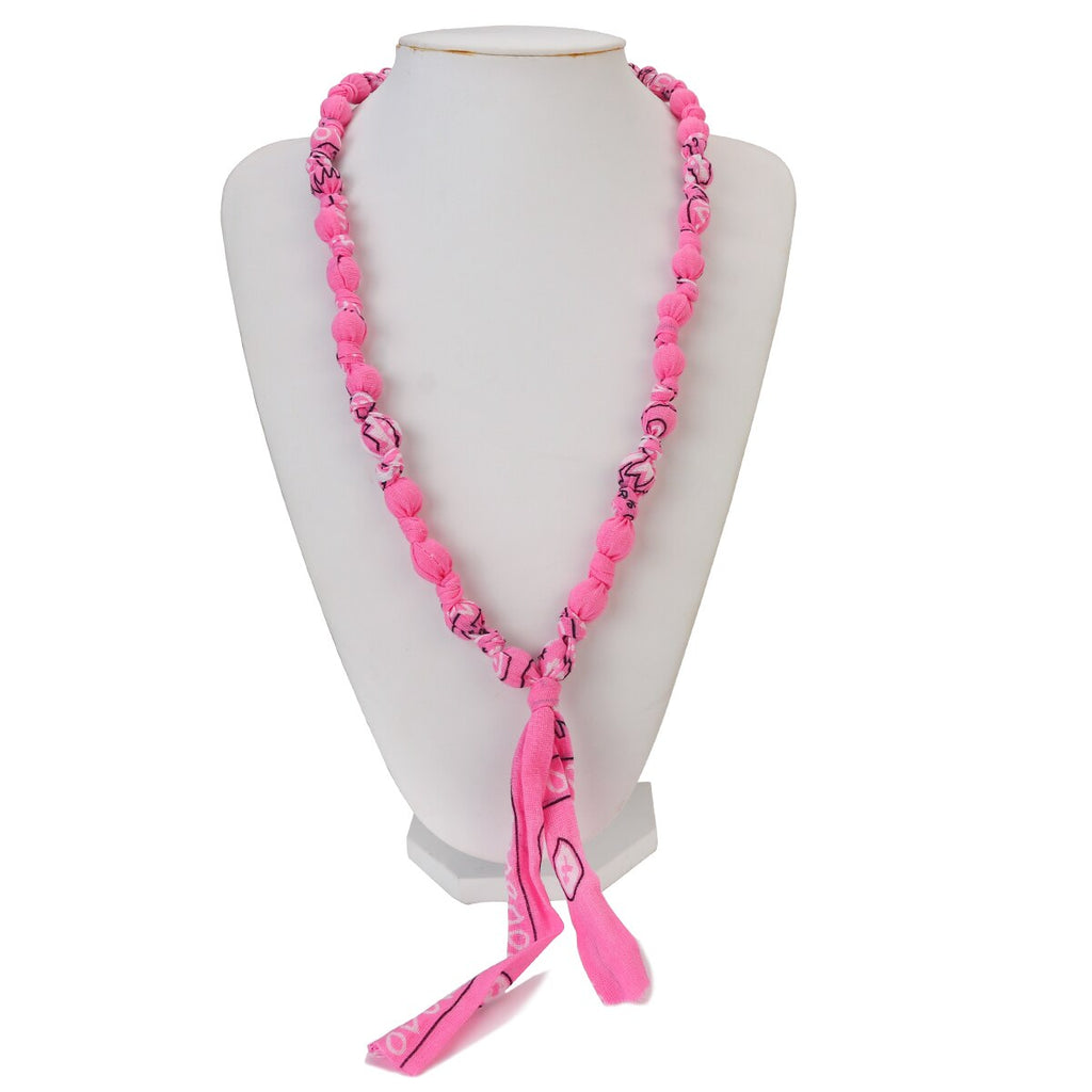 AENSOA Colorful Printing Bohemia Fabric Acrylic Beaded Bandana Necklaces Handmade Retro Ethnic Long Necklace Jewelry Gifts