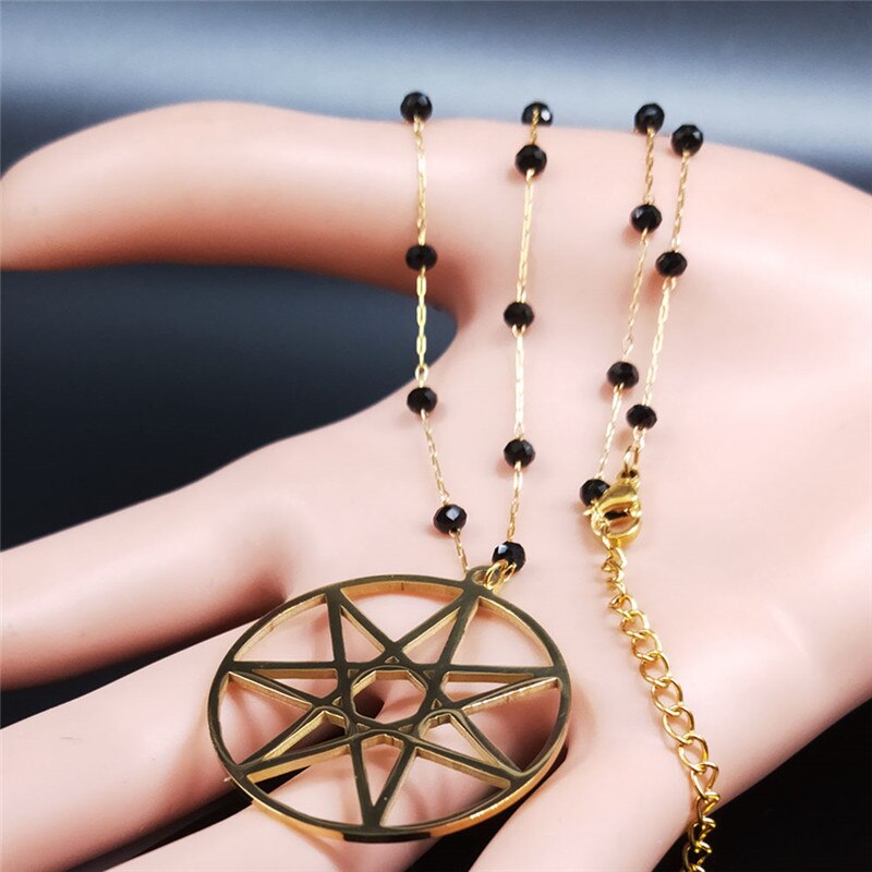 AFAWA 2022 Seven Pointed Star Stainless Steel Neckless Women Gold Color Necklaces Jewelry collar acero inoxidable mujer N4113S02