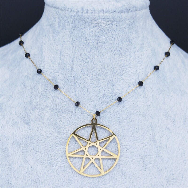 AFAWA 2022 Seven Pointed Star Stainless Steel Neckless Women Gold Color Necklaces Jewelry collar acero inoxidable mujer N4113S02