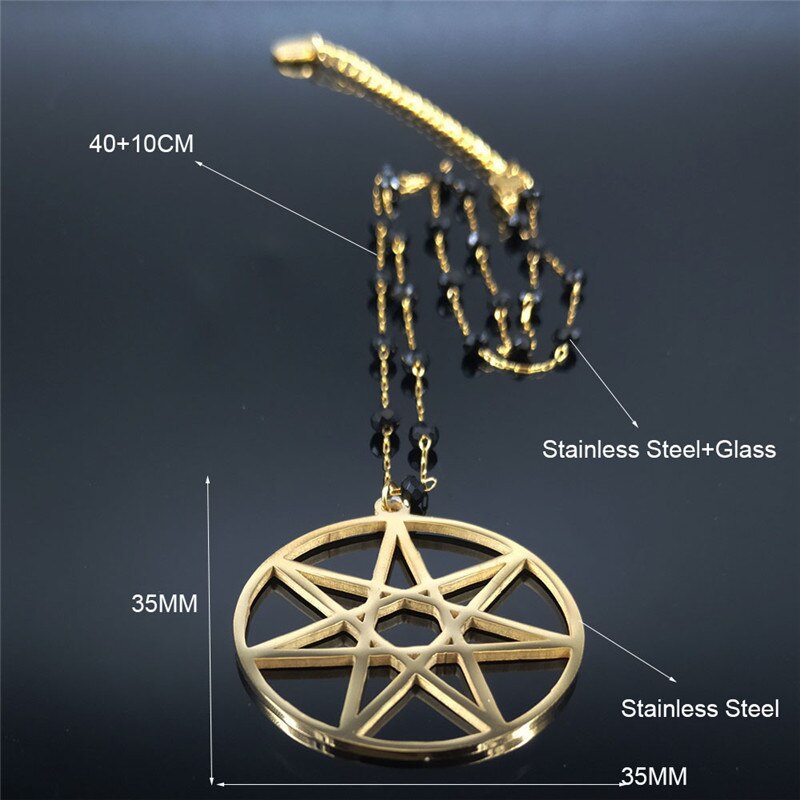 AFAWA 2022 Seven Pointed Star Stainless Steel Neckless Women Gold Color Necklaces Jewelry collar acero inoxidable mujer N4113S02
