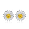 100% Authentic 925 Sterling Silver Chrysanthemum Flower Stud Earrings For Women Compatible with Jewelry Original Gift
