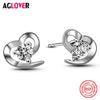 Crystal Earrings 925 Silver Charm Women Heart Earrings 100% Sterling Silver AAA Zircon Fashion Jewelry