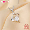 Fashion Women Necklaces with 1.8ct Love Heart Austrian Zircon Pendant Necklace for Engagement&Wedding Jewelry