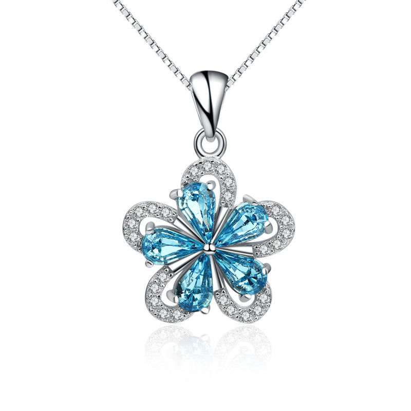 Lady Authentic 925 Sterling Silver Necklace Austria AAA CZ Cubic Starfish Zircon Pendant Brand Fine Jewelry For Women