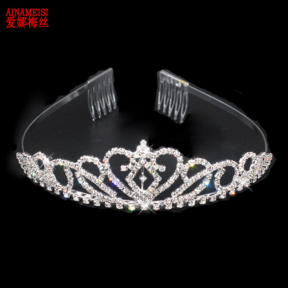 AINAMEISI Princess Crown Bride Tiaras Hair Comb Ornaments Jewelry Headband Crystal Pearl Wedding Crown Hairband Women Headwear