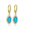 10K Solid Yellow Gold Drop Earring Women Jewelry Gifts 2 Carat Marquise Cut Blue Color SONA Diamond Click Back Earring