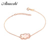 18K Rose Gold Pop Women's Bracelet Pink Fritillary Mini Cloud Bracelet Fashion Jewelry Birthd Gift