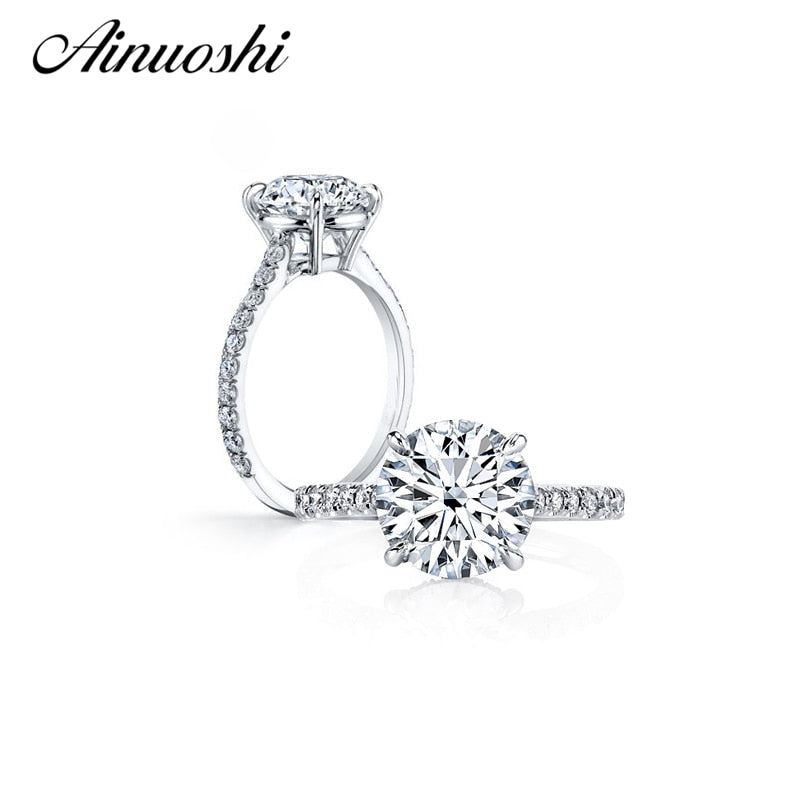 3 Carat Round Cut Zircon Engagement Ring 925 Sterling Silver Ring Party Anel Aneis Anillos for Women