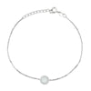 Mini 18K Pure 750 Gold Chain Bracelet 0.068ct Real Diamond 0.2ct Round White Onyx Bracelet Wedding Jewelry Girl Gift