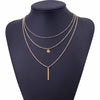 2020 Women's Fashion Jewelry Colar 1pc European Simple Gold Silver Plated Multi Layers Bar Coin Necklace Clavicle Chains