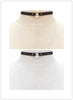 ALYXUY 2PCS/Set Jewelry Black Gold Silver Leather Round Choker Simple Temperament Necklace For Women Girls Gift