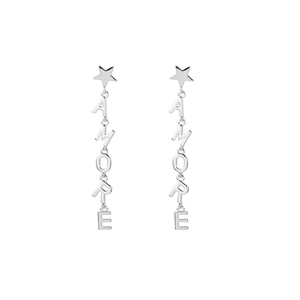 AMORE Letters Earrings for Women Gold Silver Color Long Drop Earrings 2022 Trend Jewelry Accessories Gift 11.11