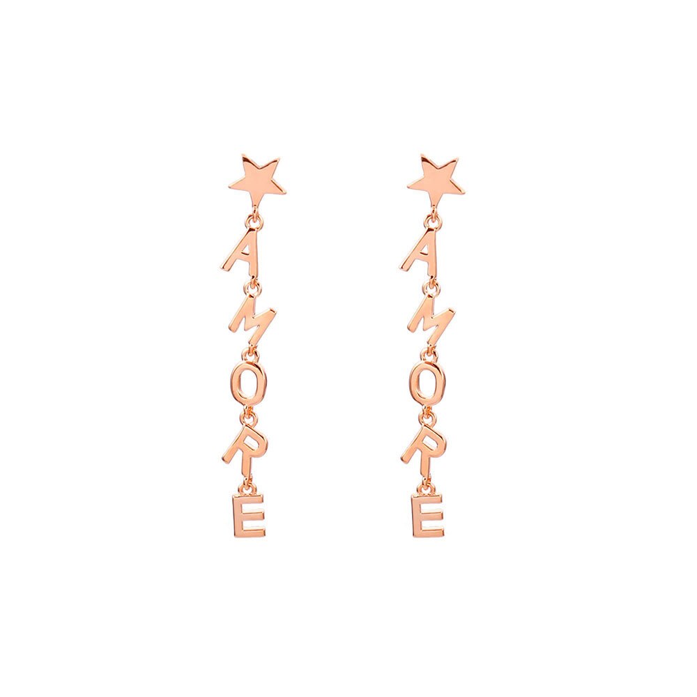 AMORE Letters Earrings for Women Gold Silver Color Long Drop Earrings 2022 Trend Jewelry Accessories Gift 11.11