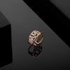 AMOREA Letters lphebet Micro Pave CZ Words Ring  Design Silvery Gold Open Cuff Finger Ring Gift for Women Men