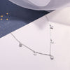 ANENJERY 925 Sterling Silver Star Tassel Choker Necklace For Women Clavicle Chain Zircon  Waterdrop Necklace S-N714
