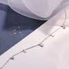 ANENJERY 925 Sterling Silver Star Tassel Choker Necklace For Women Clavicle Chain Zircon  Waterdrop Necklace S-N714