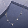 ANENJERY 925 Sterling Silver Star Tassel Choker Necklace For Women Clavicle Chain Zircon  Waterdrop Necklace S-N714