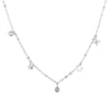 ANENJERY 925 Sterling Silver Star Tassel Choker Necklace For Women Clavicle Chain Zircon  Waterdrop Necklace S-N714